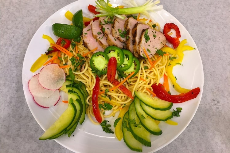Asian Grilled Pork Loin with Peanut Noodle Salad