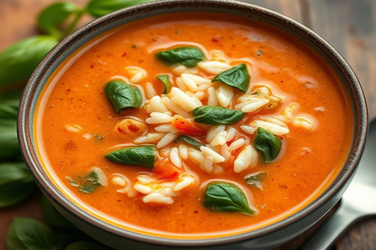 Tomato Florentine Soup with Rice