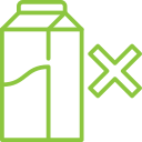 Icon of a milk carton with a cross symbol, indicating dairy-free Thanksgiving dinner options offered by Meal Village